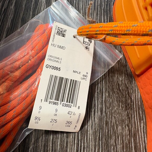 Adidas Pharrell Williams HU NMD GY0095 Orange Ubuntu Size 9.5 New w/ Box - Picture 10 of 11